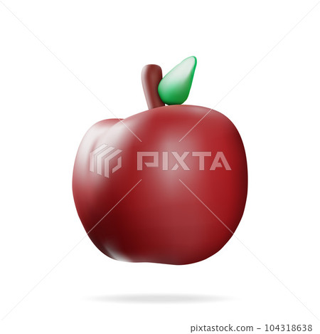 3d Red Apple Fruit Isolated on White. 3d Red Apple Fruit Isolated on White. 104318638