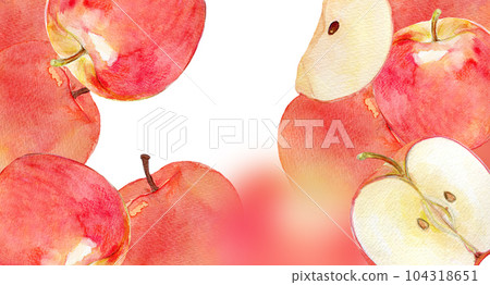 Watercolor illustration Apple background material Watercolor illustration Apple background material 104318651