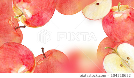 水彩插圖蘋果背景素材 水彩插圖蘋果背景素材 104318652