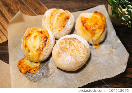 baked french bread baked french bread 104318695