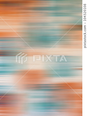 Orange and turquoise spots on a beige background in blurred motion 104320108