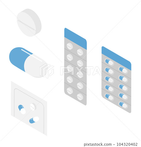 Medicine capsule/tablet isometric 104320402