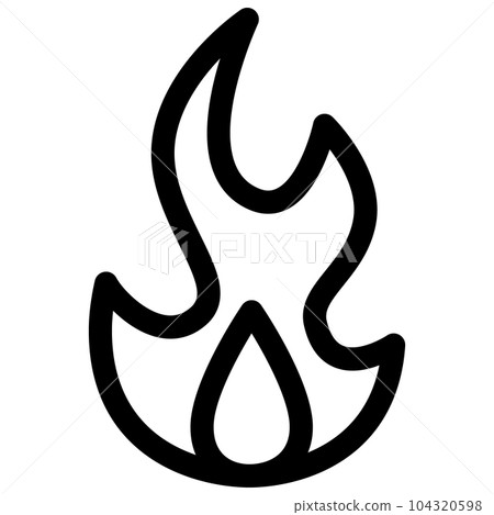 line style icon representing flame line style icon representing flame 104320598