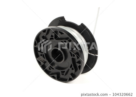 Clear Nylon line in roll for fishing or construction work isolated 104320662