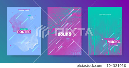 Abstract Music Poster. Electro Dance Flyer. Vector Dj Background. 104321038