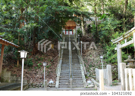 Long stone steps leading to Eboshigata Hachiman Shrine in Kawachinagano 104321092