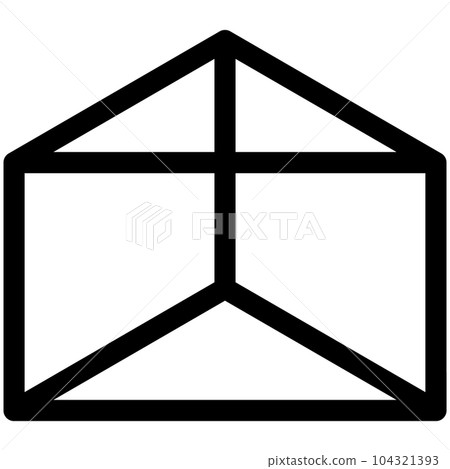 代表立方體、三棱柱的線條樣式圖標 104321393
