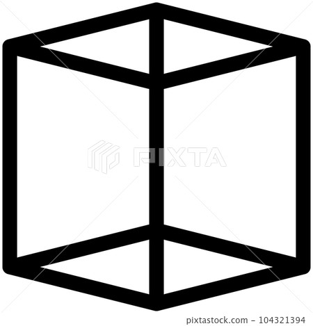 代表立方體、方形棱柱的線條樣式圖標 104321394
