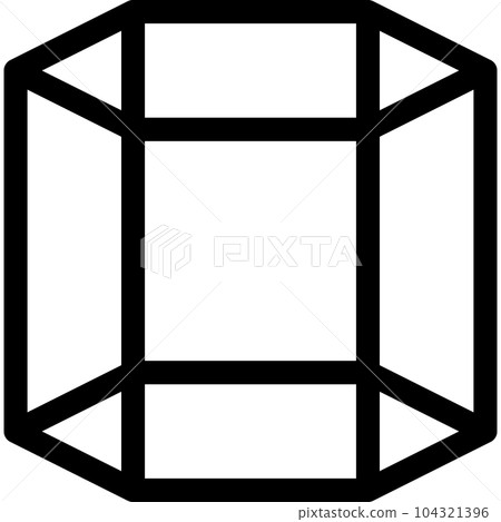 Line style icons representing cubes, hexagonal prisms 104321396