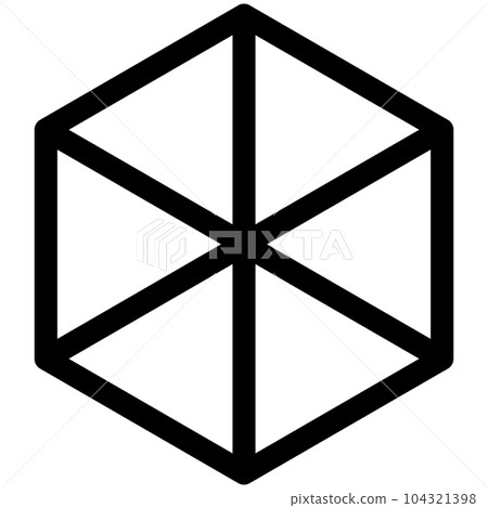 Line style icon representing a cube Line style icon representing a cube 104321398