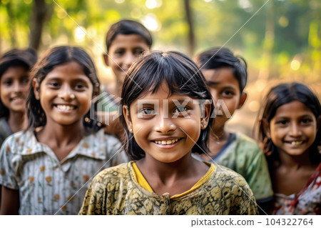 Beautiful smiles of children living in poor countries 104322764