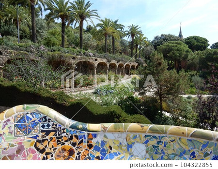 Popular Park Guell in Barcelona Popular Park Guell in Barcelona 104322855