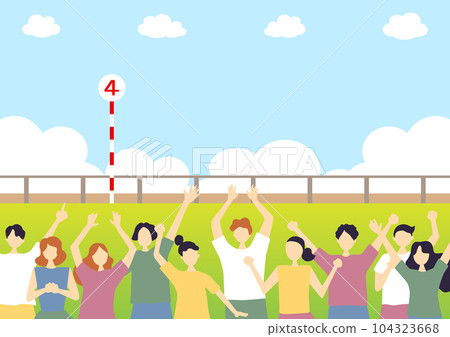 Racetrack and spectators Racetrack and spectators 104323668