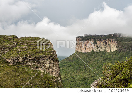 View from the top of the hill of the father inacio, morro do pai inacio, Chapada Diamantina, Bahia, Brazil 104323689