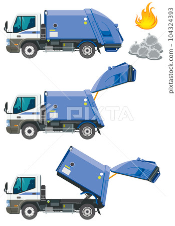 垃圾車的圖像插圖 104324393
