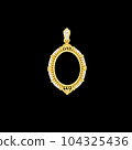 gold locket frame pendant with diamond isolated on black background 104325436
