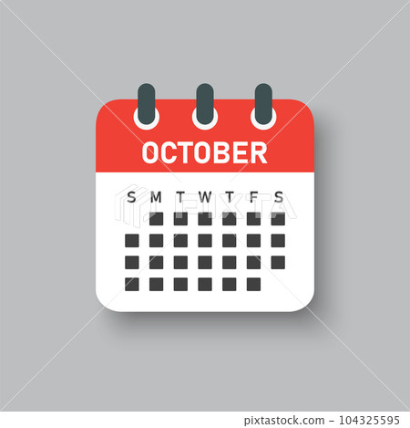 Vector template icon page calendar, month October Vector template icon page calendar, month October 104325595