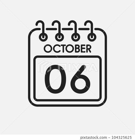 Icon page calendar day - 6 October 104325625