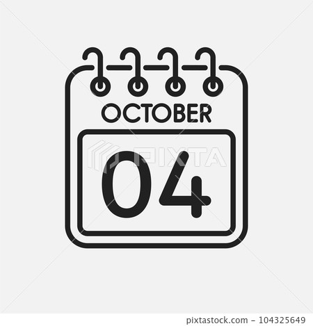 Icon page calendar day - 4 October 104325649
