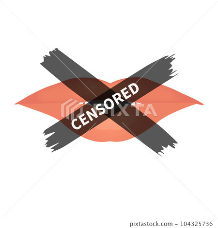 Censored voiceless female sealed mouth ban icon Censored voiceless female sealed mouth ban icon 104325736