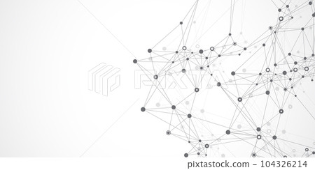 Digits abstract background with connected line and dots, wave flow. Digital neural networks. Network and connection background for your presentation. Graphic polygonal background, illustration. Digits abstract background with connected line and dots, wave flow. Digital neural networks. Network and connection background for your presentation. Graphic polygonal background, illustration. 104326214