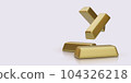 3d realistic gold bars with shadow lie on a light background. Vector illustration 104326218