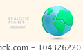 3d realistic colour planet isolated on light background. Vector illustration 104326220