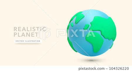 3d realistic colour planet isolated on light background. Vector illustration 3d realistic colour planet isolated on light background. Vector illustration 104326220