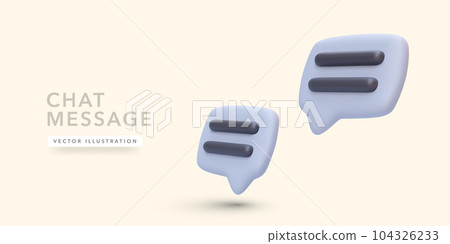 Realistic flying dialog message with shadow isolated on light yellow background. Vector illustration Realistic flying dialog message with shadow isolated on light yellow background. Vector illustration 104326233