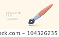 3d realistic pen icon with shadow isolated on light background. Vector illustration 104326235