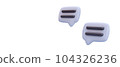 Chat bubble icons in 3d realistic style flying on white background. Vector illustration 104326236