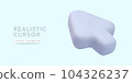 Realistic 3d gray cursor isolated on light background. Vector illustration 104326237