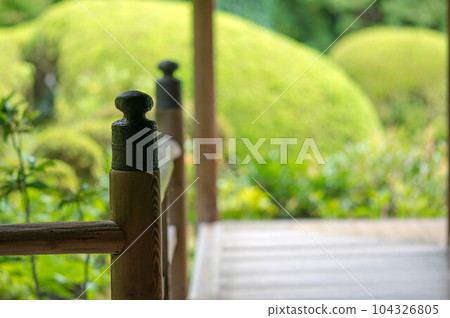 A fresh green garden and a cool porch that color Shisen-do in early summer in Kyoto A fresh green garden and a cool porch that color Shisen-do in early summer in Kyoto 104326805