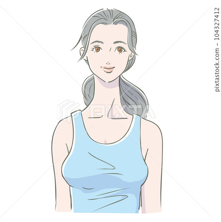 年輕女子前視圖圖 1 104327412