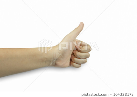 Thumbs Up, Cut Out, Women, White Background, Human Hand 104328172