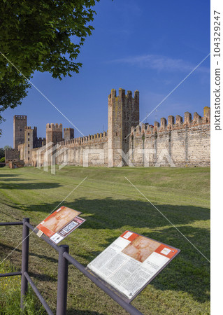 Ancient walls of Montagnana, Padova province, Veneto, Italy 104329247
