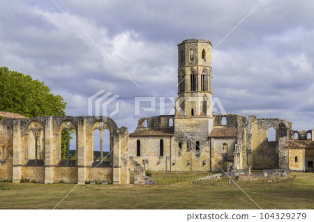 Grande-Sauve Abbey, UNESCO site, Benedictine monastery near La Sauve, Aquitaine, Gironde, France 104329279