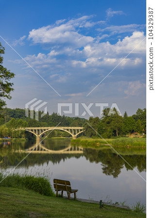 Berounka river in Zvikovec, Middle Bohemia, Czech Republic 104329387