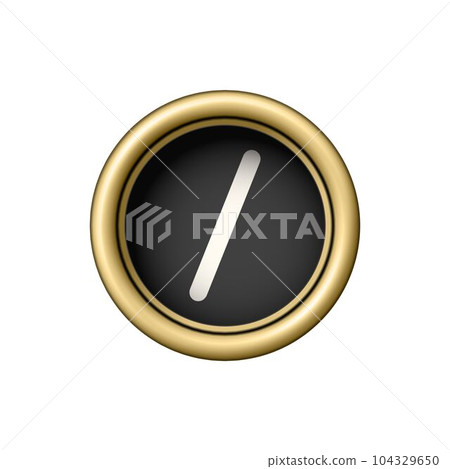 Slash symbol. Vintage golden typewriter button - Stock Illustration  [104329650] - PIXTA