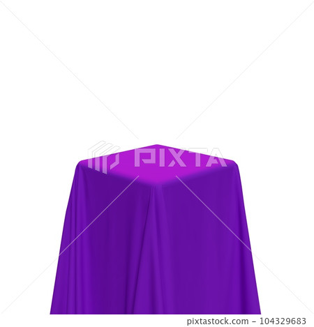 Purple fabric covering a cube or rectangular shape Purple fabric covering a cube or rectangular shape 104329683