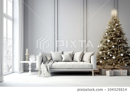 christmas luxury living room scandinavian style 104329814