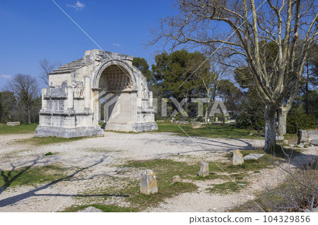 Mausoleum of Glanum, Glanum archaeological site near Saint-Remy-de-Provence, Provence, France 104329856