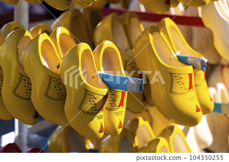 still life of Dutch wooden clogs still life of Dutch wooden clogs 104330255