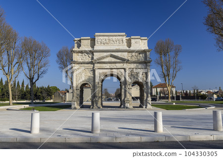 Roman triumphal arch, Orange, UNESCO world heritage, Provence, France Roman triumphal arch, Orange, UNESCO world heritage, Provence, France 104330305