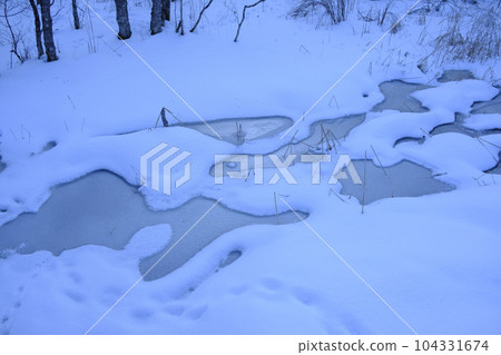 Kushiro Marsh in the middle of winter 104331674