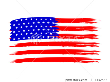 USA flag paint brush textured. 104332556