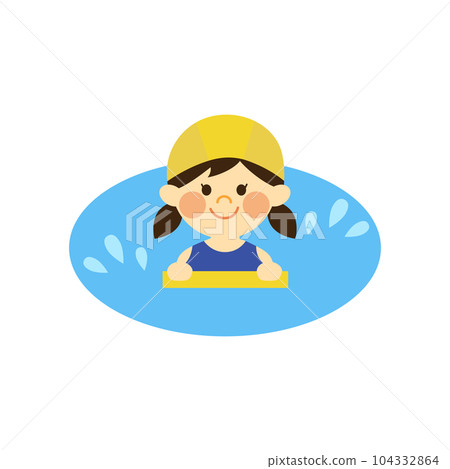Girl swimming on a beat board 104332864