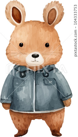 woodland, cartoon, autumn, illustration, animal, watercolor, nature, card, cute, background, art, drawing, design, forest, wildlife, character, fall, baby, leaves, print, fox, happy, greeting, hand, 104333753