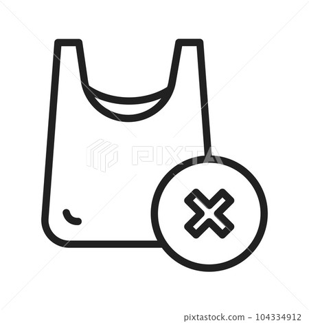 No Plastic Bags Icon Image. No Plastic Bags Icon Image. 104334912
