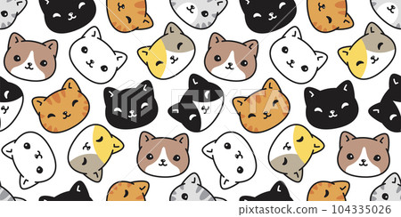 cat seamless pattern kitten calico face head vector neko cartoon character breed pet gift wrapping paper tile background repeat wallpaper animal doodle illustration design scarf isolated cat seamless pattern kitten calico face head vector neko cartoon character breed pet gift wrapping paper tile background repeat wallpaper animal doodle illustration design scarf isolated 104335026